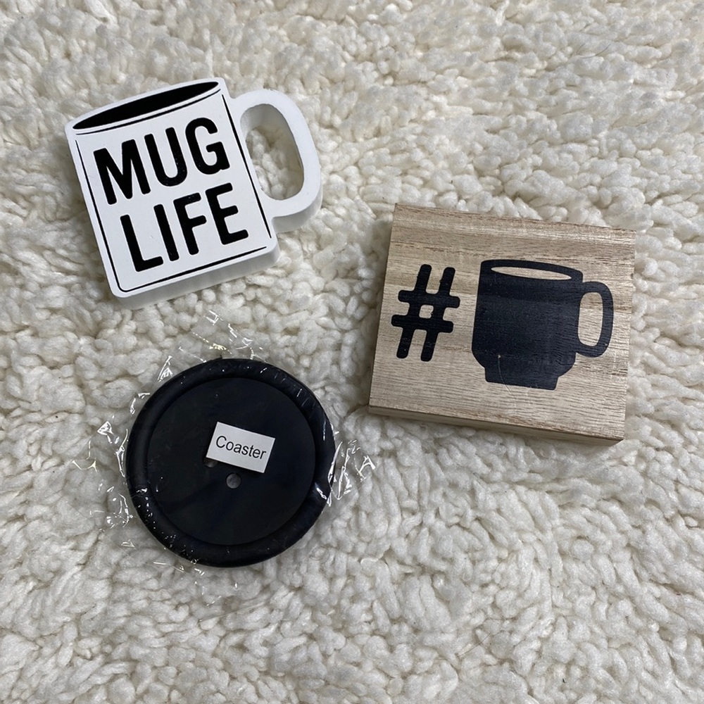 3 Pack Minimalist Coffee Decor Wood Button Coaster Mug Life Target J33